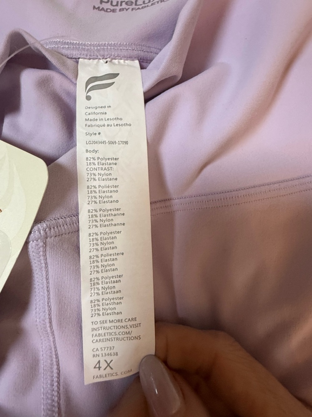 NWT Fabletics Oasis High-Waisted Twist Leggings - Lavender - 4X - Picture 4 of 11